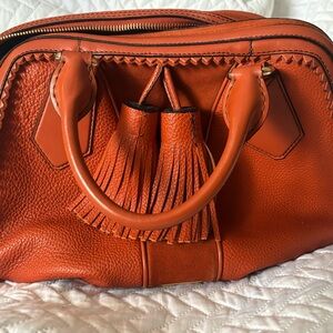 Burberry Dennet Brogue Orange Leather Satchel. Excellent condition.